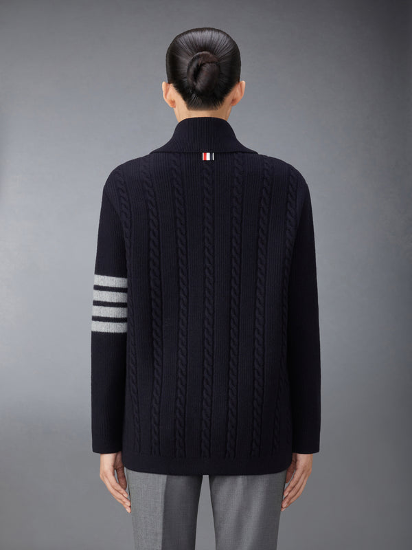 MERINO WOOL AND COTTON 4-BAR CABLE OVERCOAT - image 2