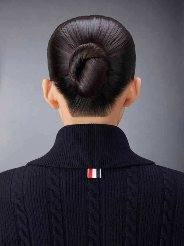 MERINO WOOL AND COTTON 4-BAR CABLE OVERCOAT - image 4