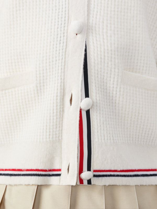 MERINO WOOL BRUSHED TUCK STITCH POLO CARDIGAN - image 6