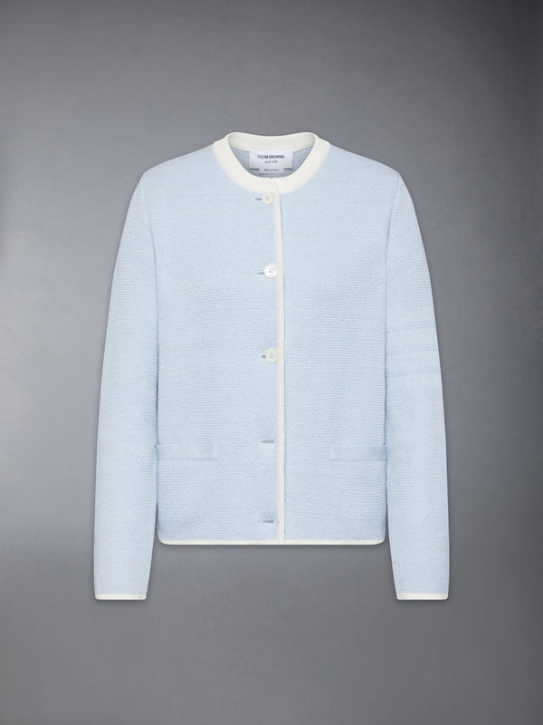 TEXTURED STITCH 4-BAR CEW NECK CARDIGAN - featured image