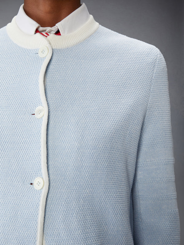 TEXTURED STITCH 4-BAR CEW NECK CARDIGAN - image 5