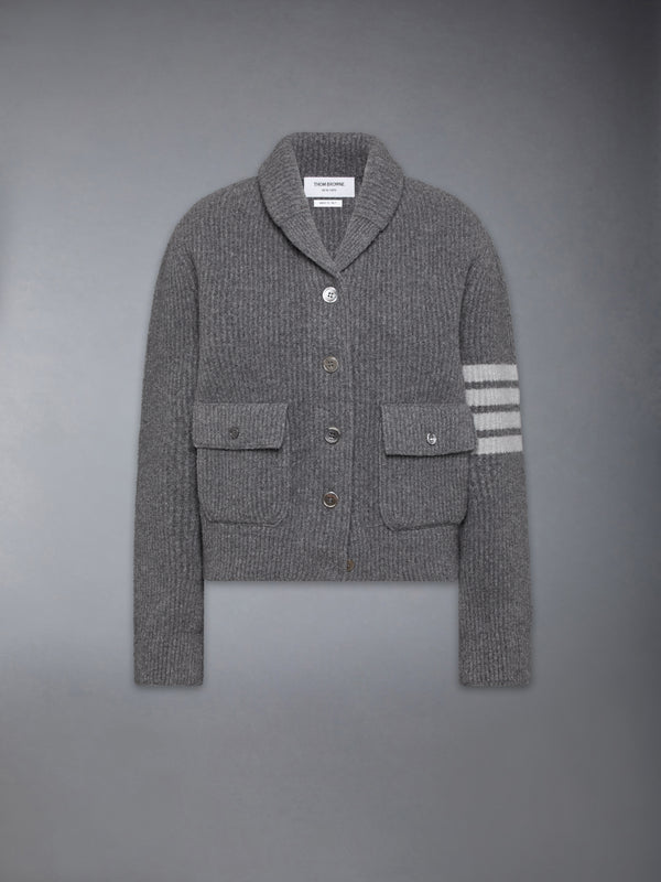 BOILED MERINO WOOL 4-BAR BOMBER JACKET - featured image