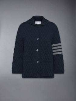 QUILTED KNIT JACQUARD MERINO WOOL 4-BAR WORK JACKET