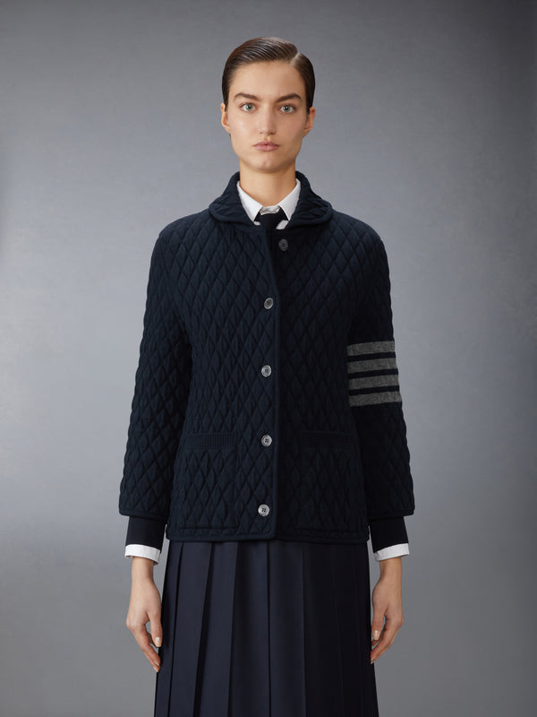 QUILTED KNIT JACQUARD MERINO WOOL 4-BAR WORK JACKET - image 1