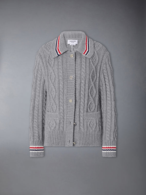 CASHMERE ARAN CABLE CARDIGAN JACKET - featured image