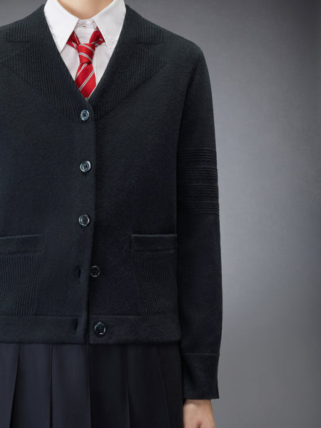 MERINO WOOL 4-BAR TROMPE L'OEIL CARDIGAN JACKET NAVY