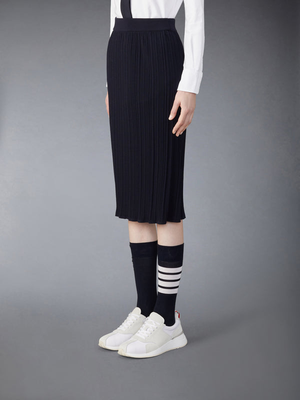WOOL CREPE RIB STITCH MIDI PLISSE SKIRT - image 2