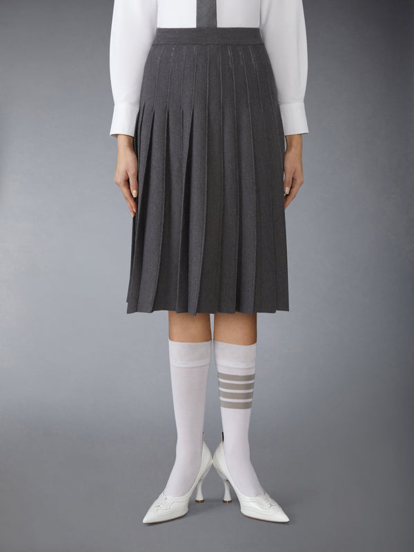 WOOL SILK POINTELLE PLEATED SKIRT - image 1