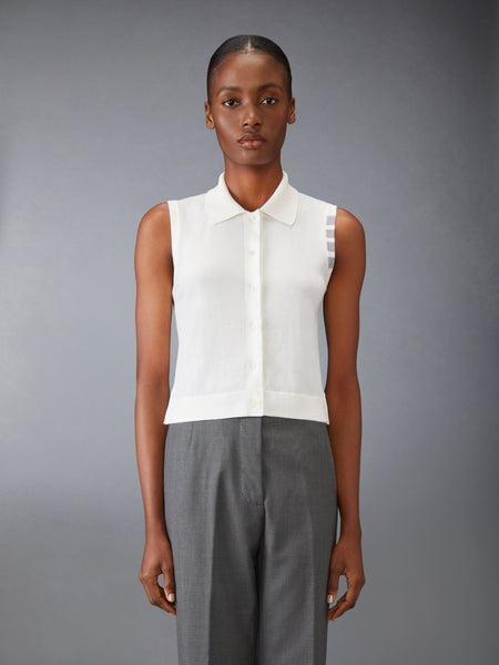 COTTON 4-BAR CROPPED SHIRT WHITE