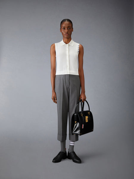COTTON 4-BAR CROPPED SHIRT WHITE