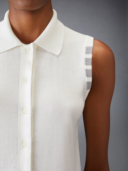 COTTON 4-BAR CROPPED SHIRT WHITE
