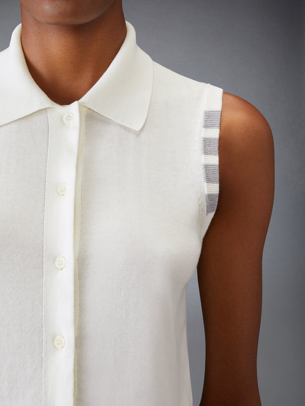 COTTON 4-BAR CROPPED SHIRT - image 5