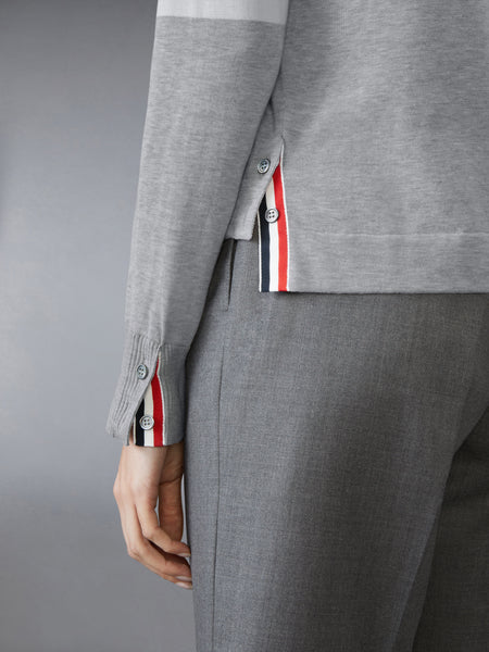 COTTON 4-BAR SHIRT LT GREY
