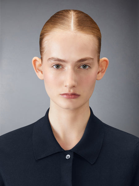 COTTON 4-BAR SHIRT NAVY