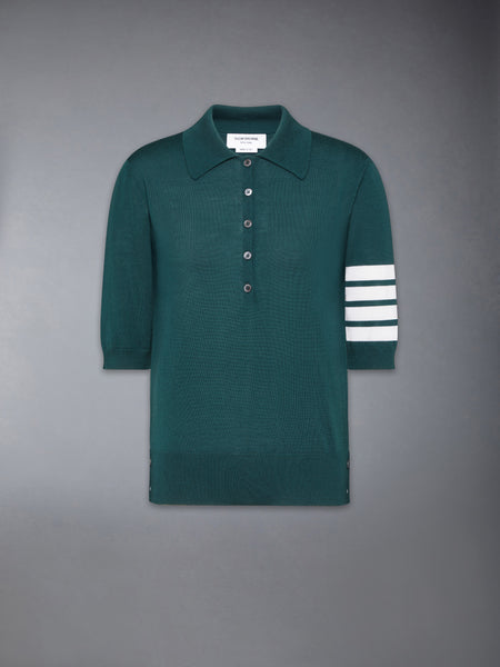 WOOL 4-BAR RELAXED POLO ダーク グリーン