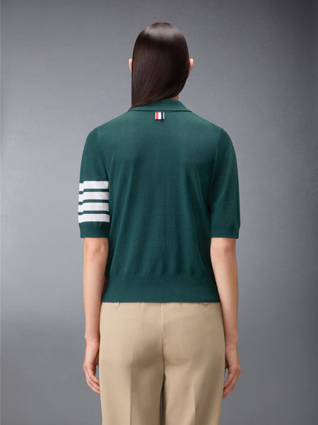 WOOL 4-BAR RELAXED POLO ダーク グリーン