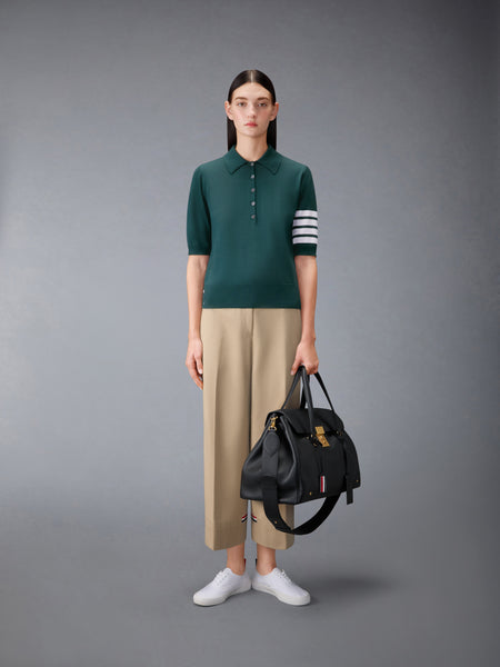 WOOL 4-BAR RELAXED POLO ダーク グリーン