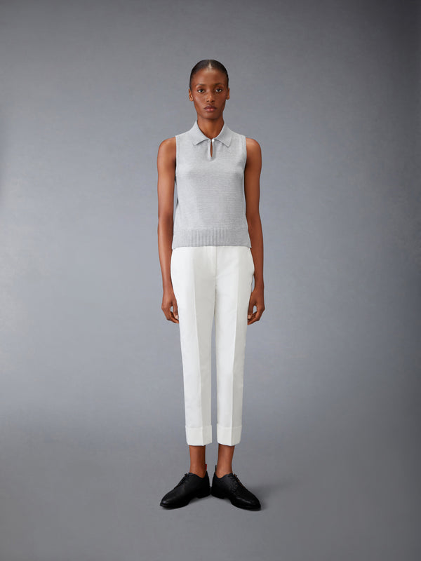 COTTON SILK KEYHOLE POLO - image 3