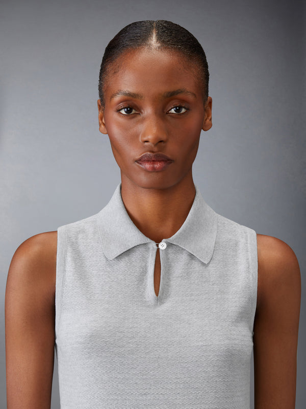 COTTON SILK KEYHOLE POLO - image 4