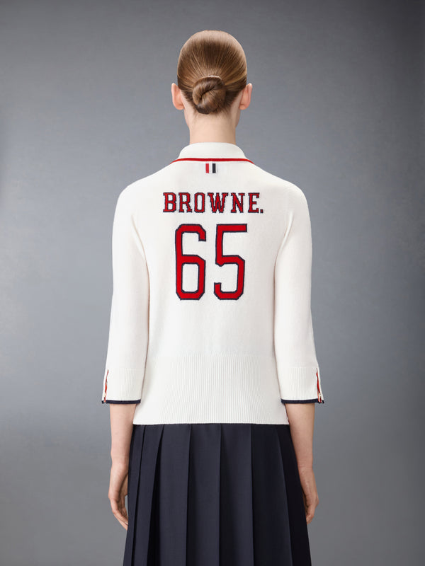 BROWNE 65 ジャージー インターシャ カシミヤ ポロシャツ - image 2