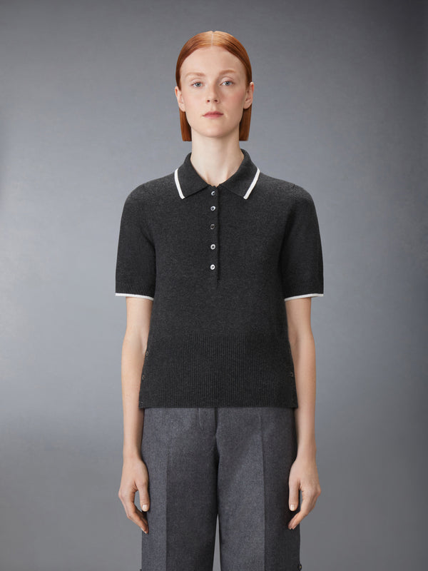 BROWNE 65 JERSEY INTARSIA CASHMERE POLO - image 1