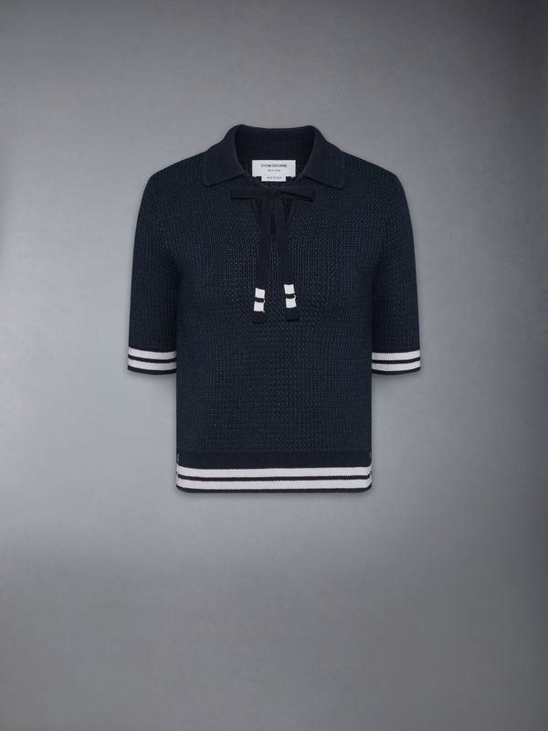 TUCK STITCH SILK CASHMERE & WOOL POLO - featured image