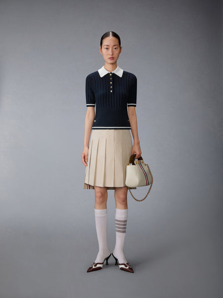 CASHMERE BABY CABLE STITCH  POLO NAVY