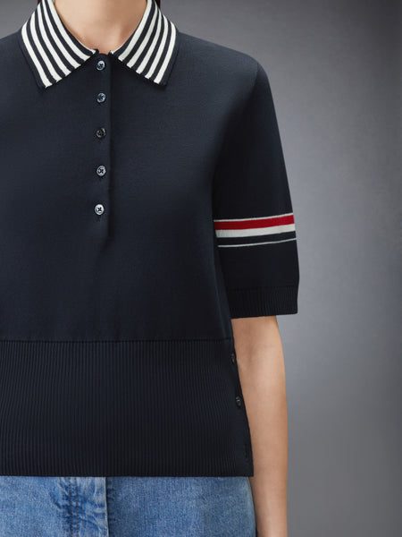 RWB STRIPE JACQUARD LOBSTER POLO 네이비