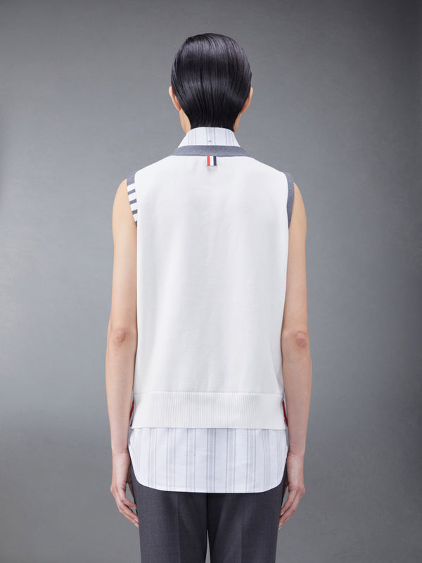 Cotton Milano and Oxford 4-Bar V-Neck Cardigan Vest Shirt Combo - image 2