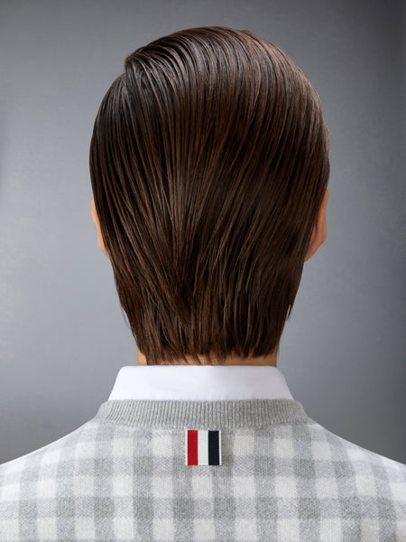 FUNMIX GINGHAM CHECK JACQUARD MERINO WOOL SHELL TOP SEASONAL COMBO