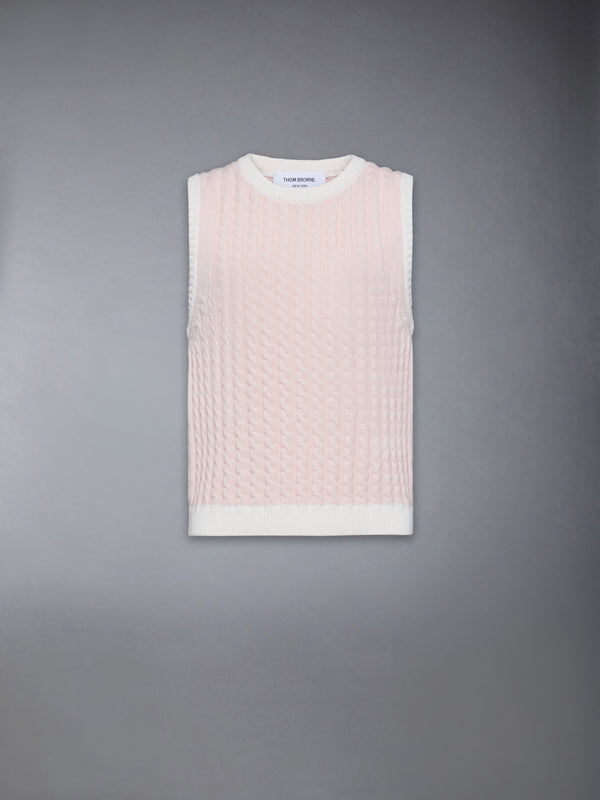 CASHMERE BABY CABLE STITCH SHELL TOP - featured image