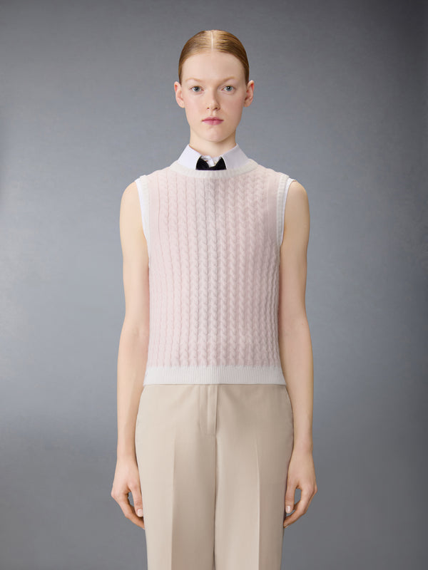 CASHMERE BABY CABLE STITCH SHELL TOP - image 1