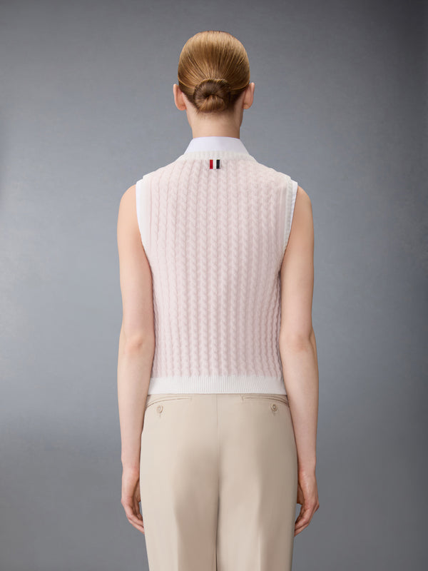 CASHMERE BABY CABLE STITCH SHELL TOP - image 2