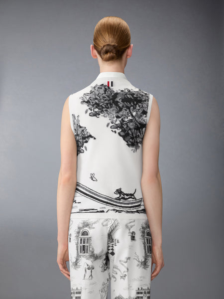 CASHMERE HECTOR TOILE SHELL TOP WHITE