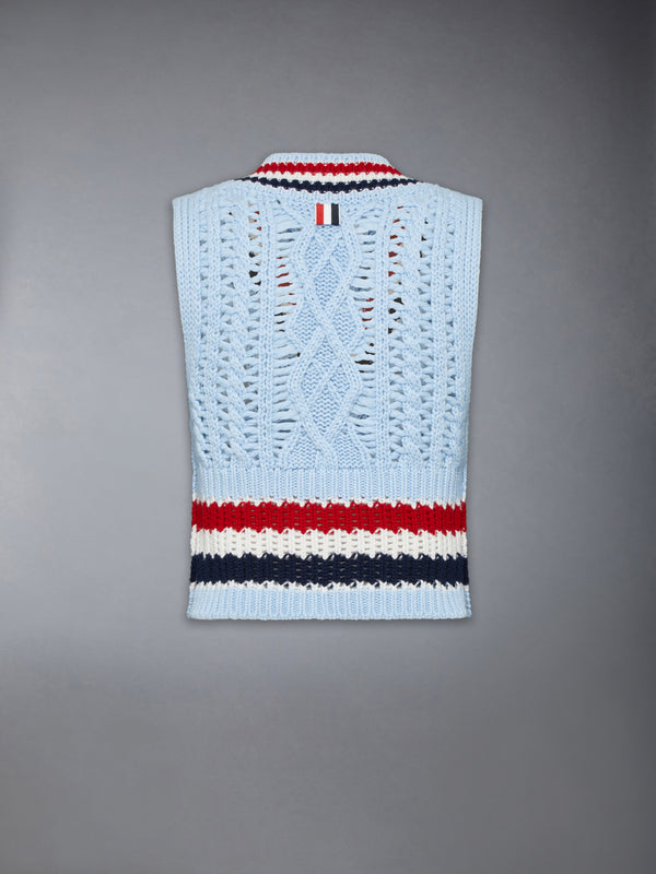 CASHMERE RWB STRIPE CHUNKY SHRUNKEN VEST - image 6