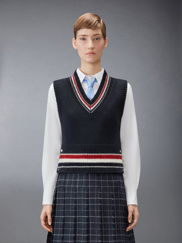 DONEGAL RWB STRIPE HECTOR POINTELLE VEST - image 1