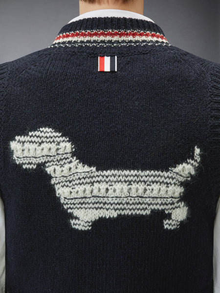 DONEGAL RWB STRIPE HECTOR POINTELLE VEST NAVY
