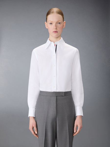 CLASSIC OXFORD GROSGRAIN PLACKET SHIRT WHITE