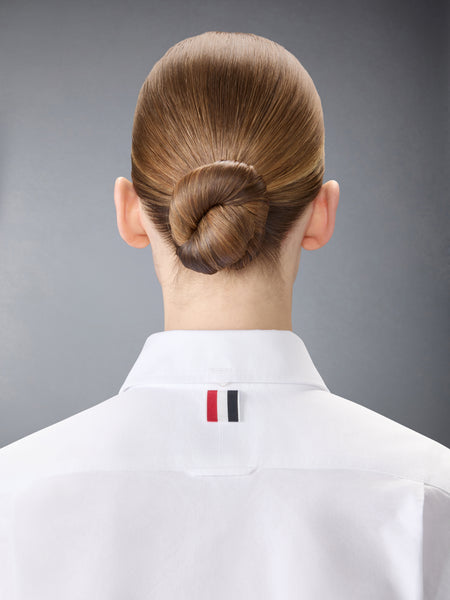 CLASSIC OXFORD GROSGRAIN PLACKET SHIRT WHITE