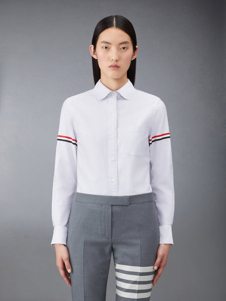 UNIVERSITY STRIPE ARMBAND OXFORD SHIRT MED GREY