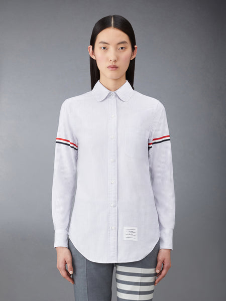UNIVERSITY STRIPE ARMBAND OXFORD SHIRT MED GREY