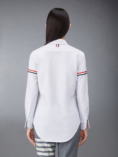 UNIVERSITY STRIPE ARMBAND OXFORD SHIRT MED GREY