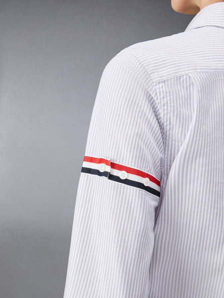 UNIVERSITY STRIPE ARMBAND OXFORD SHIRT MED GREY