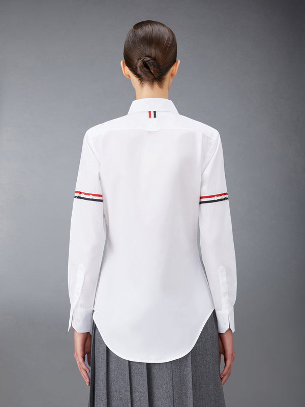 POPLIN ARMBANDS CLASSIC ROUND COLLAR SHIRT - image 3