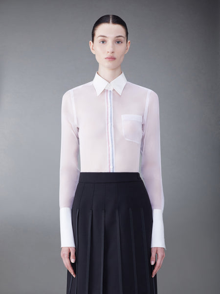 FRENCH CUFF ORGANZA SHIRT WHITE