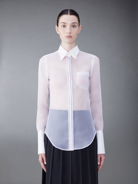 FRENCH CUFF ORGANZA SHIRT WHITE