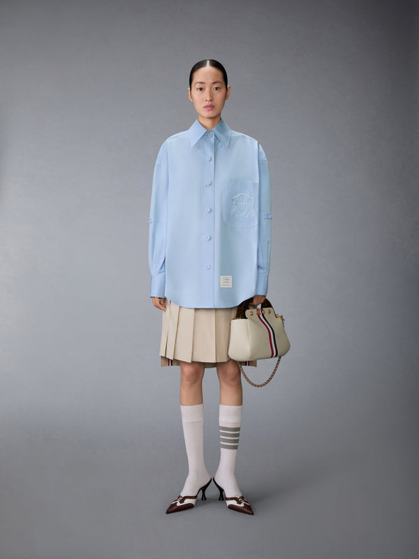 SOLID POPLIN CREST EMBROIDERY ARMBAND SUPERSIZED SHIRT - image 3