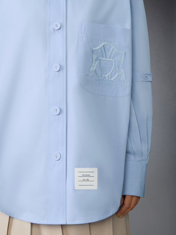 SOLID POPLIN CREST EMBROIDERY ARMBAND SUPERSIZED SHIRT - image 4