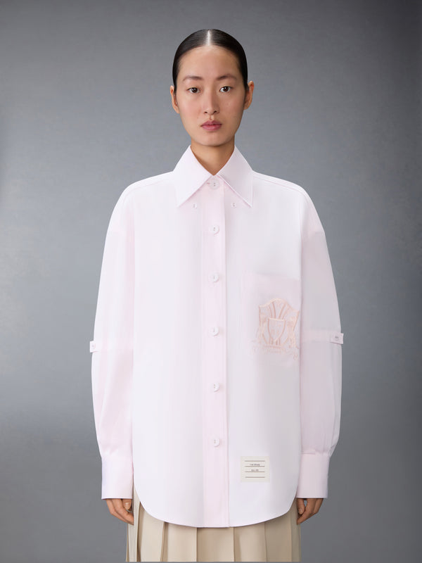 SOLID POPLIN CREST EMBROIDERY ARMBAND SUPERSIZED SHIRT - image 1