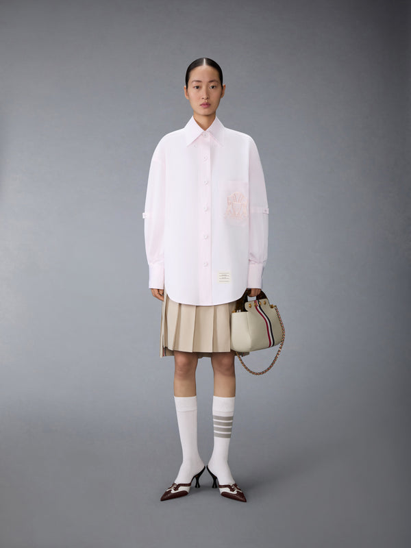 SOLID POPLIN CREST EMBROIDERY ARMBAND SUPERSIZED SHIRT - image 3